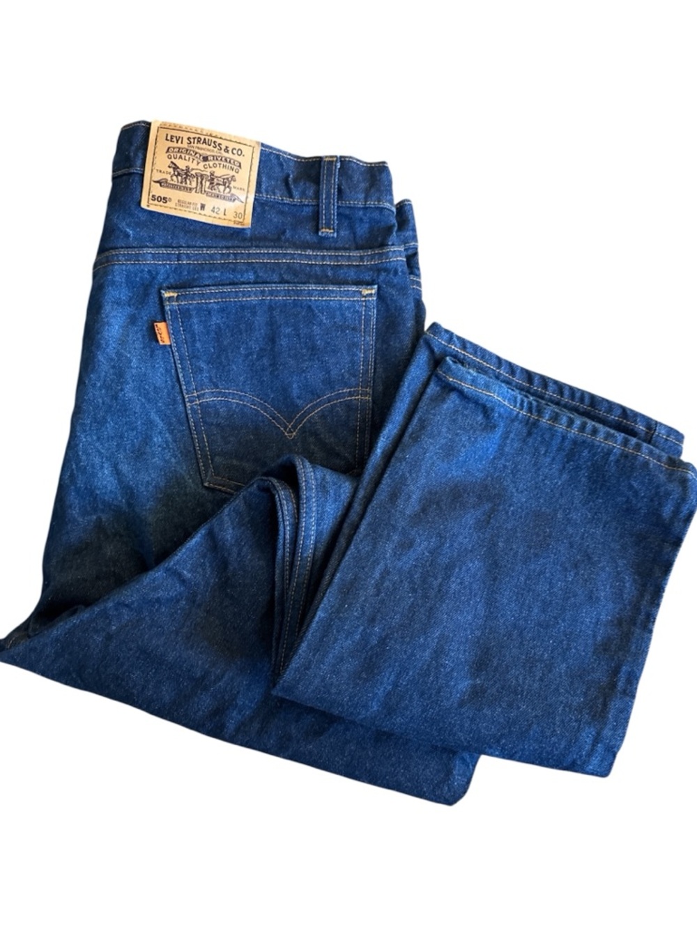 LEVI'S x VINTAGE 505-0217 Rigid denim Jeans Talon 42 Zipper Single stitch 42x30